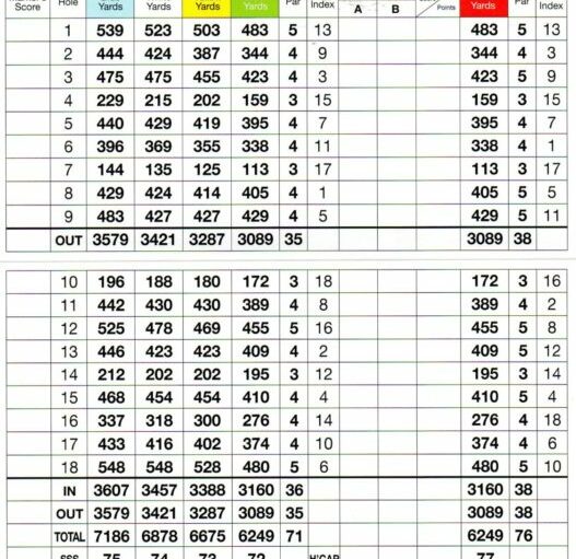 Royal County Down Golf Club Score Card